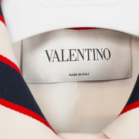 Valentino Resort 2014 White & Navy Striped Wool & Silk Peplum Jacket - Picture 9 of 11